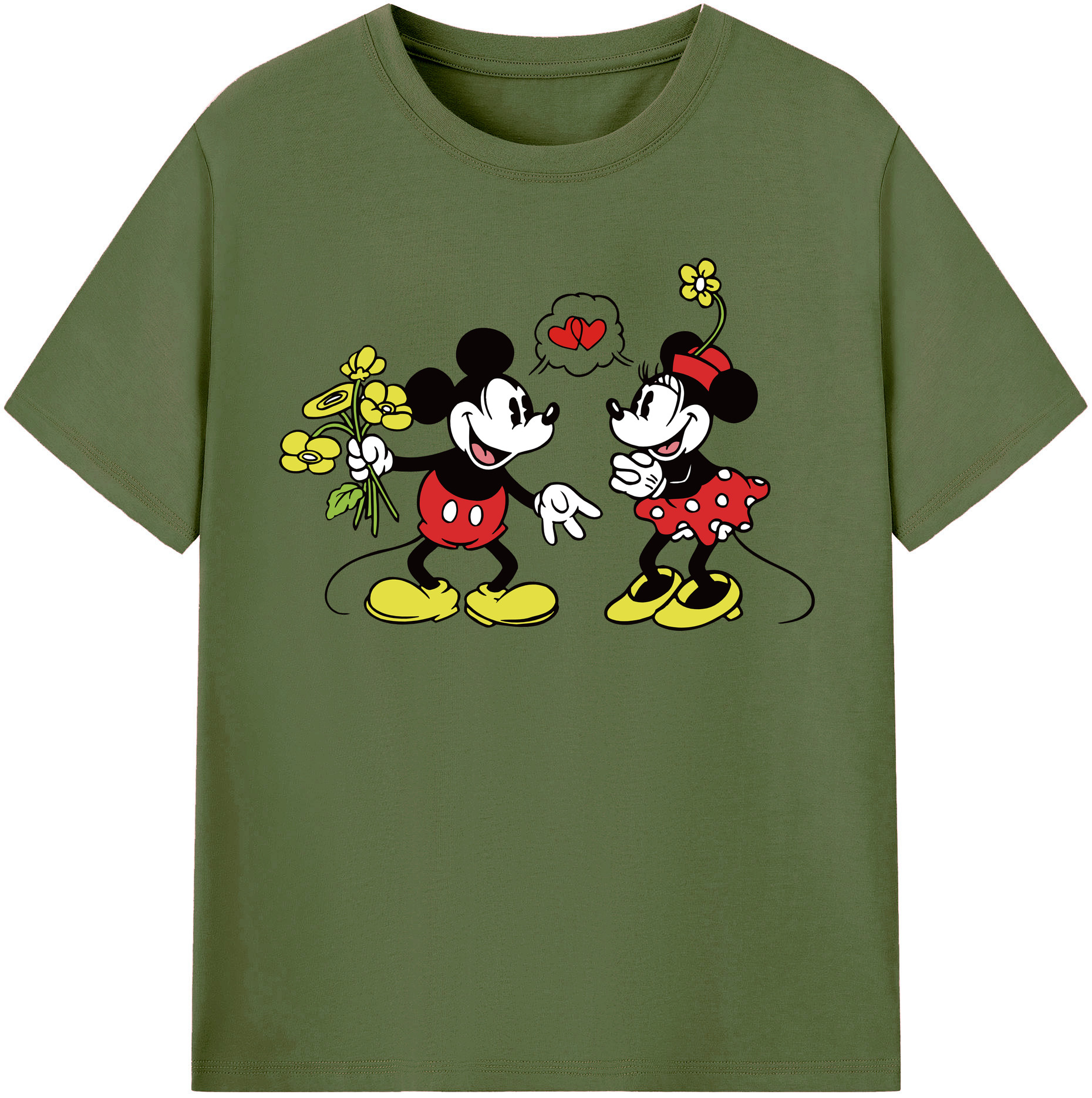 （画像用） ミッキーマウス Mickey Mouse 綿100％半袖Tシャツ（フロントプリント）